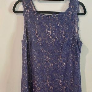 Blue Lace, knee-length Adrianna Papell dress Sz 16